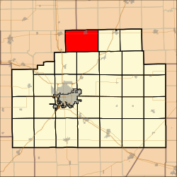 Map highlighting Gridley Township, McLean County, Illinois